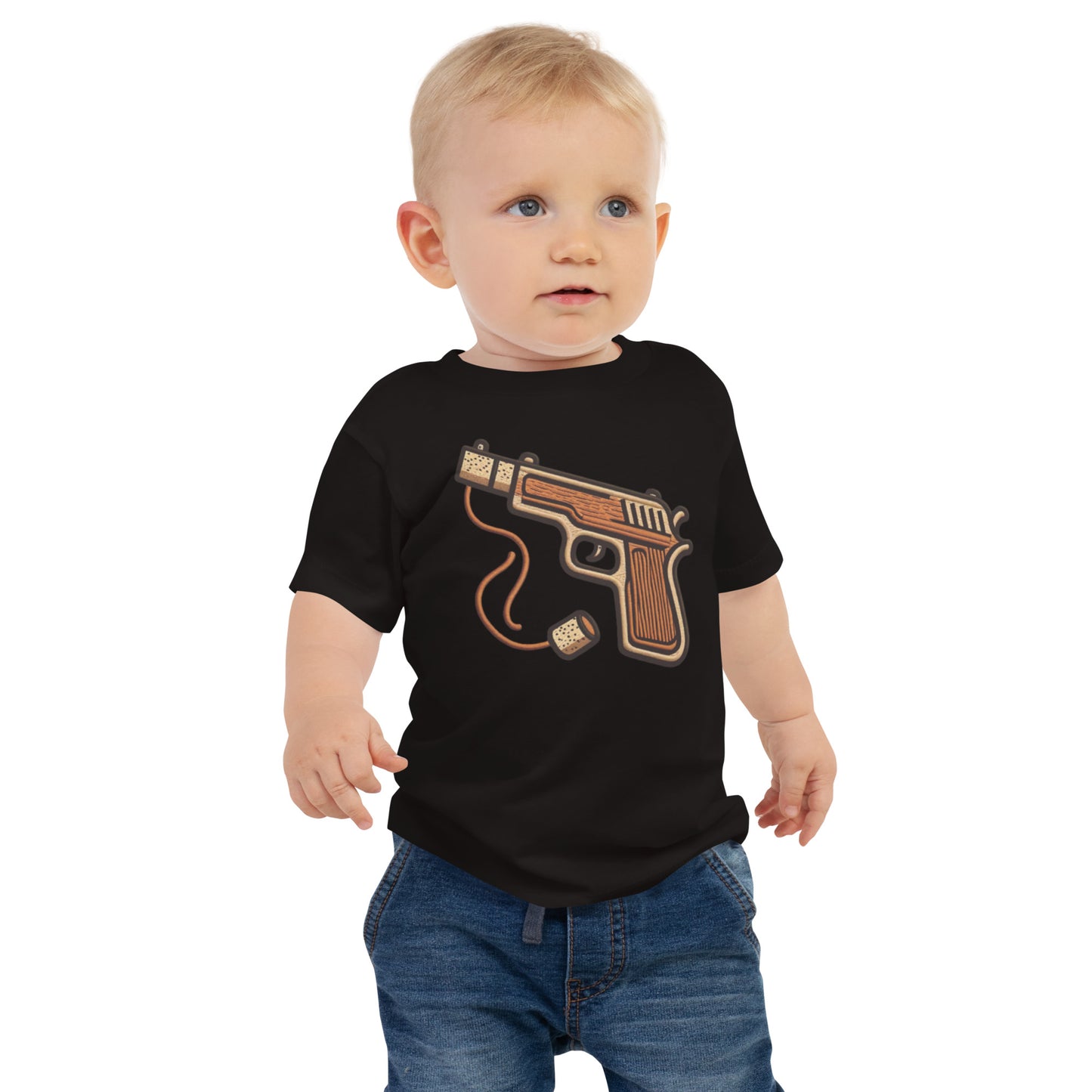 Pop Gun Black Baby Jersey Short Sleeve Tee