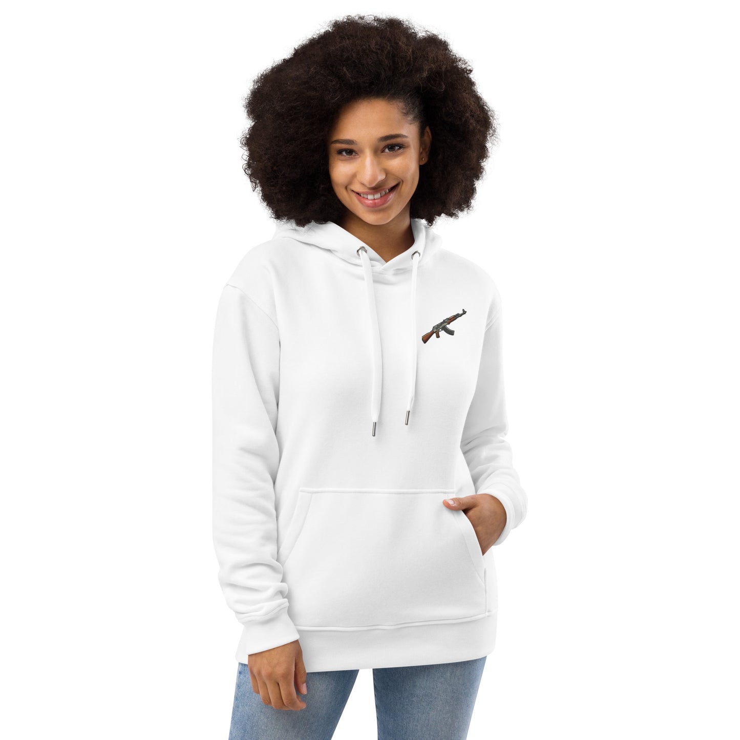 White AK Premium eco hoodie