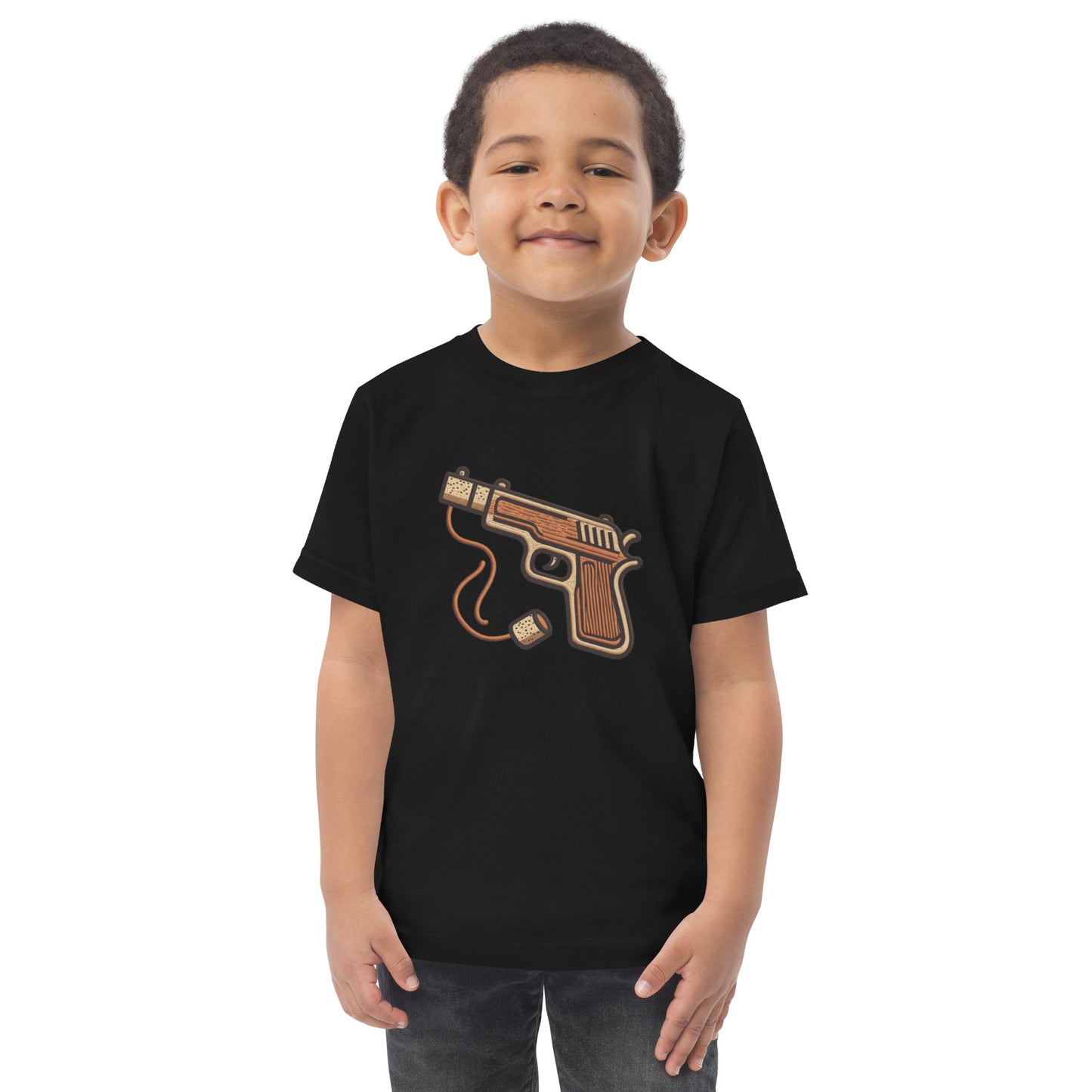 Pop Gun Black Toddler jersey t-shirt