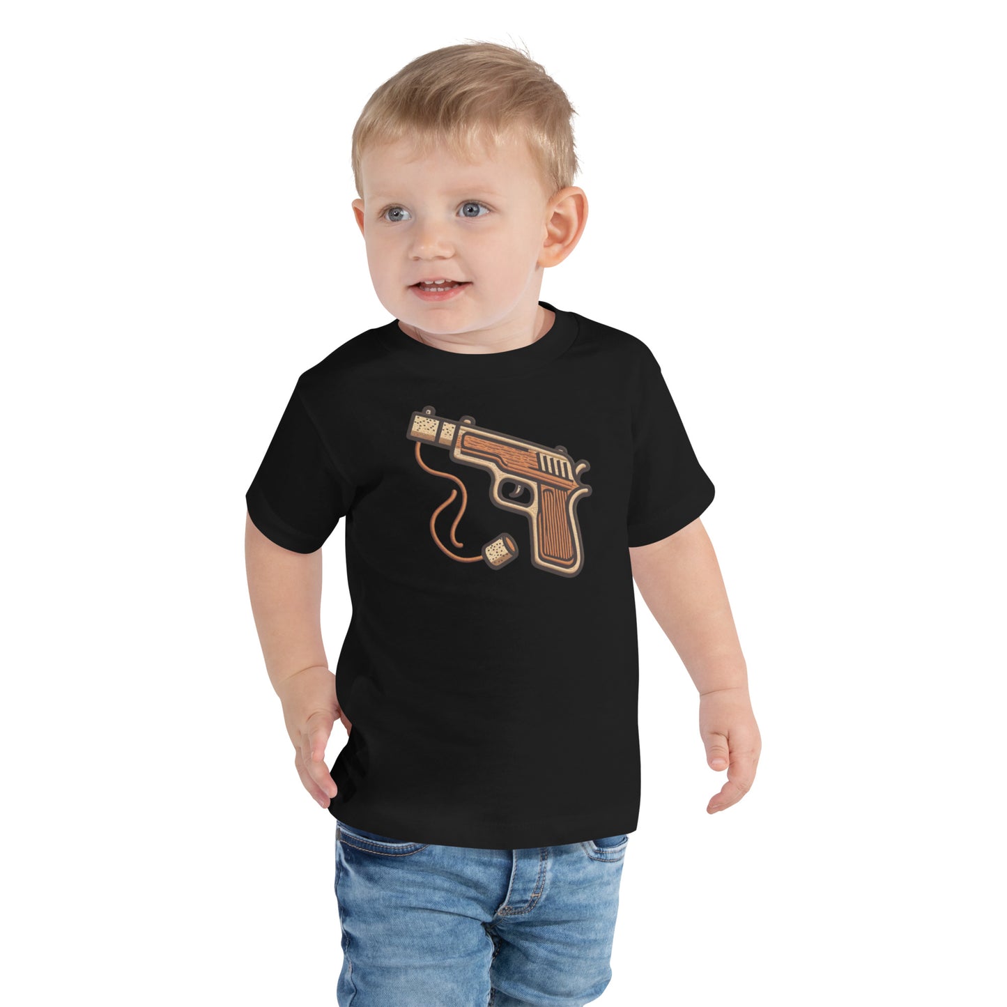 Black Pop-Gun Toddler Short Sleeve Tee