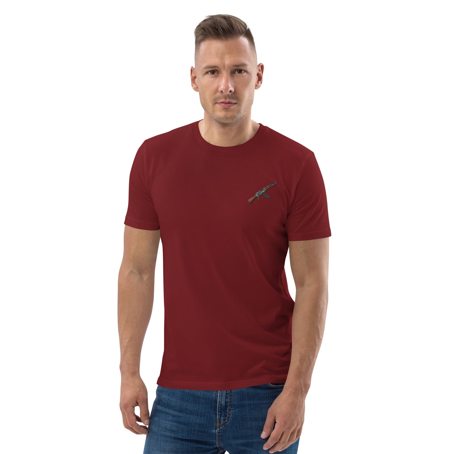 Burgandy Ak  organic cotton t-shirt